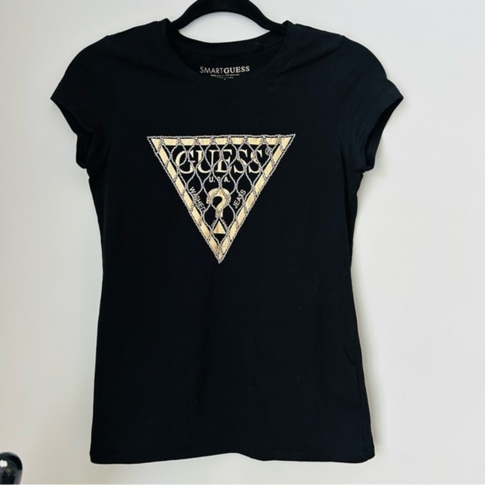 Guess Rhinestone Logo Tshirt